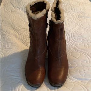 Aldo Leather Boots with Trim and Wedge Heel